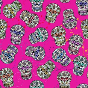 SKULLS ON PINK