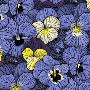 Pansy Blue Spring Flowers - jumbo