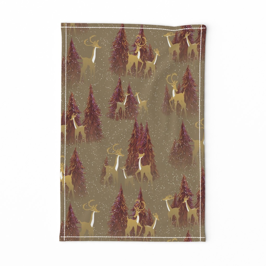 Winter Forest Snow Deer || Standard Size