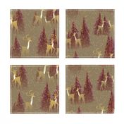 Winter Forest Snow Deer || Standard Size