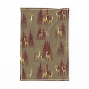 Winter Forest Snow Deer || Standard Size