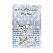 White Christmas Martini Tea Towel