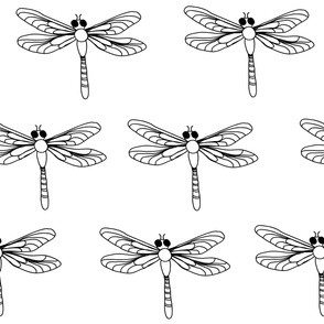 Dragonfly Black and White Modern Home Decor 