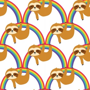 Cute Sloths on Rainbow 