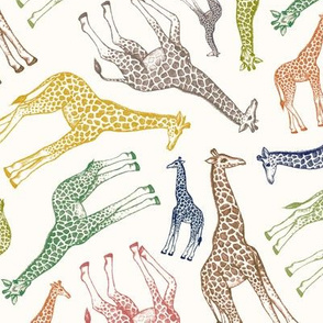 Tossed Giraffes in Nature Shades - medium