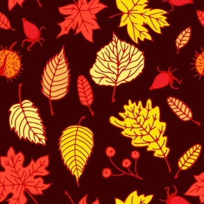 Doodle autumn leaves 2
