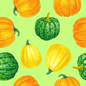 Pumpkins watercolor pattern 2