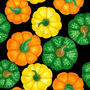 Pumpkins watercolor pattern 1