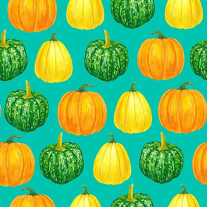 Pumpkins watercolor pattern 