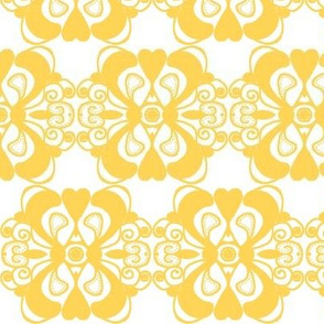 Doodle Dijon / Yellow on White 