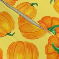 Orange pumpkins watercolor pattern