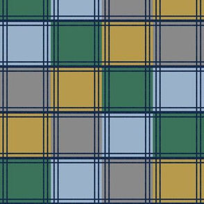 Four Color Blocks in 1930s Colors with Added Gray