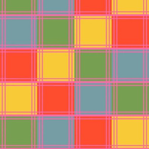Four Color Blocks in 1970s Colors