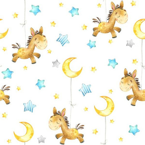 Cute Donkey w/ Stars & Moon - Baby Design