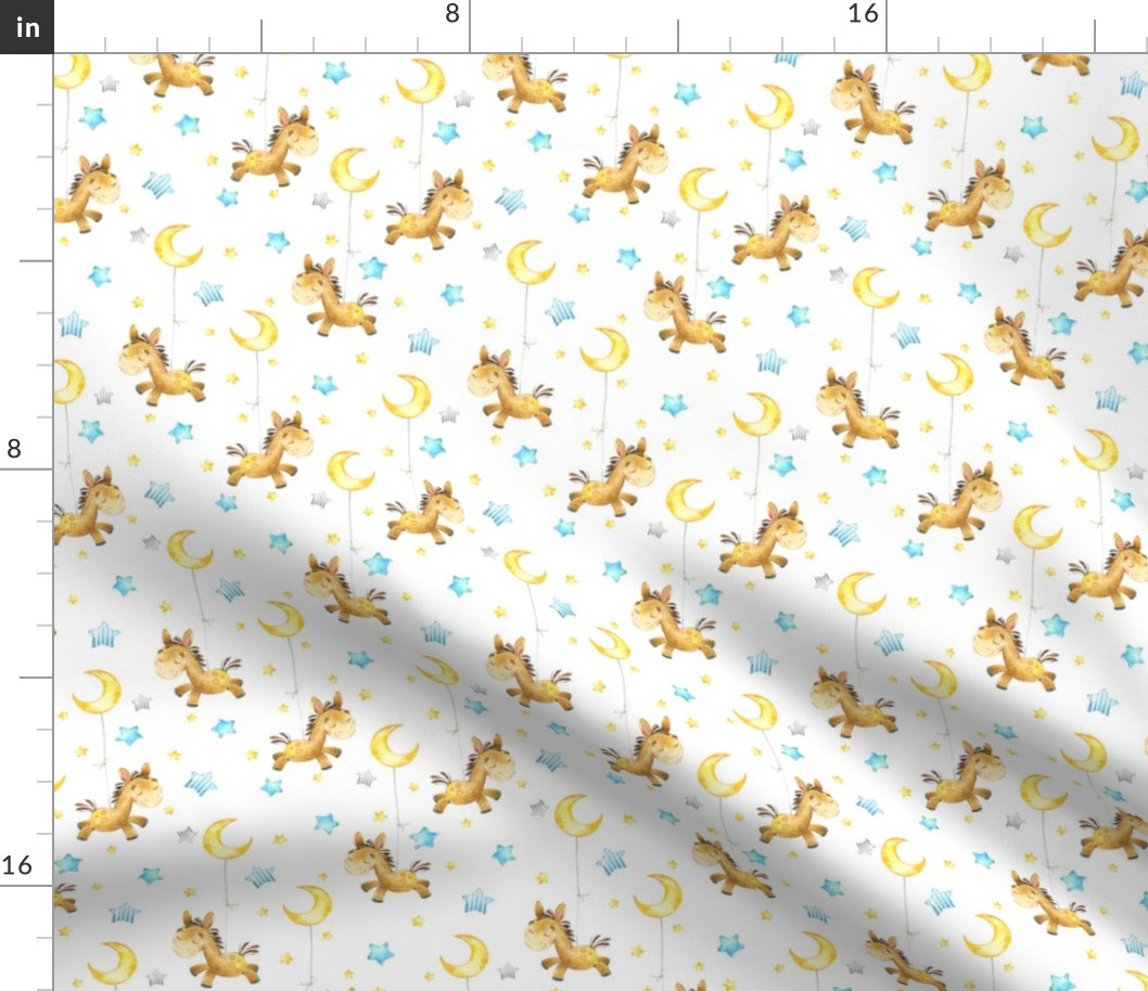 Cute Donkey w/ Stars & Moon - Baby Design, SMALLER