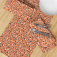 Trendy leopard print animals fur modern Halloween Scandinavian style raw brush  abstract autumn orange black white