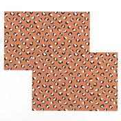 Trendy leopard print animals fur modern Halloween Scandinavian style raw brush  abstract autumn orange black white