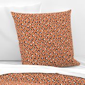 Trendy leopard print animals fur modern Halloween Scandinavian style raw brush  abstract autumn orange black white