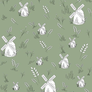 Windmills in Pale Green