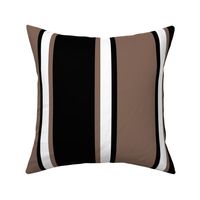 Jumbo Taupe Brown, Black, and White Vertical Thin and Thick Stripes