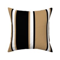 Jumbo Camel Brown, Black, and White Vertical Thin and Thick Stripes