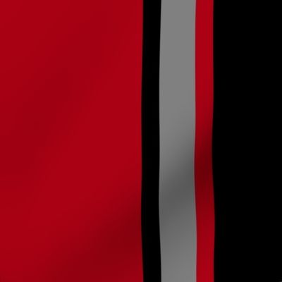 Jumbo Dark Red, Black, and Medium Gray Vertical Thin and Thick Stripes