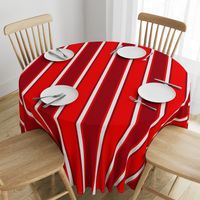 Jumbo Dark Red, Red, and White Vertical Thin and Thick Stripes