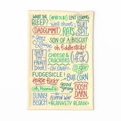 
Swear like a Lady hand lettered tea towel 