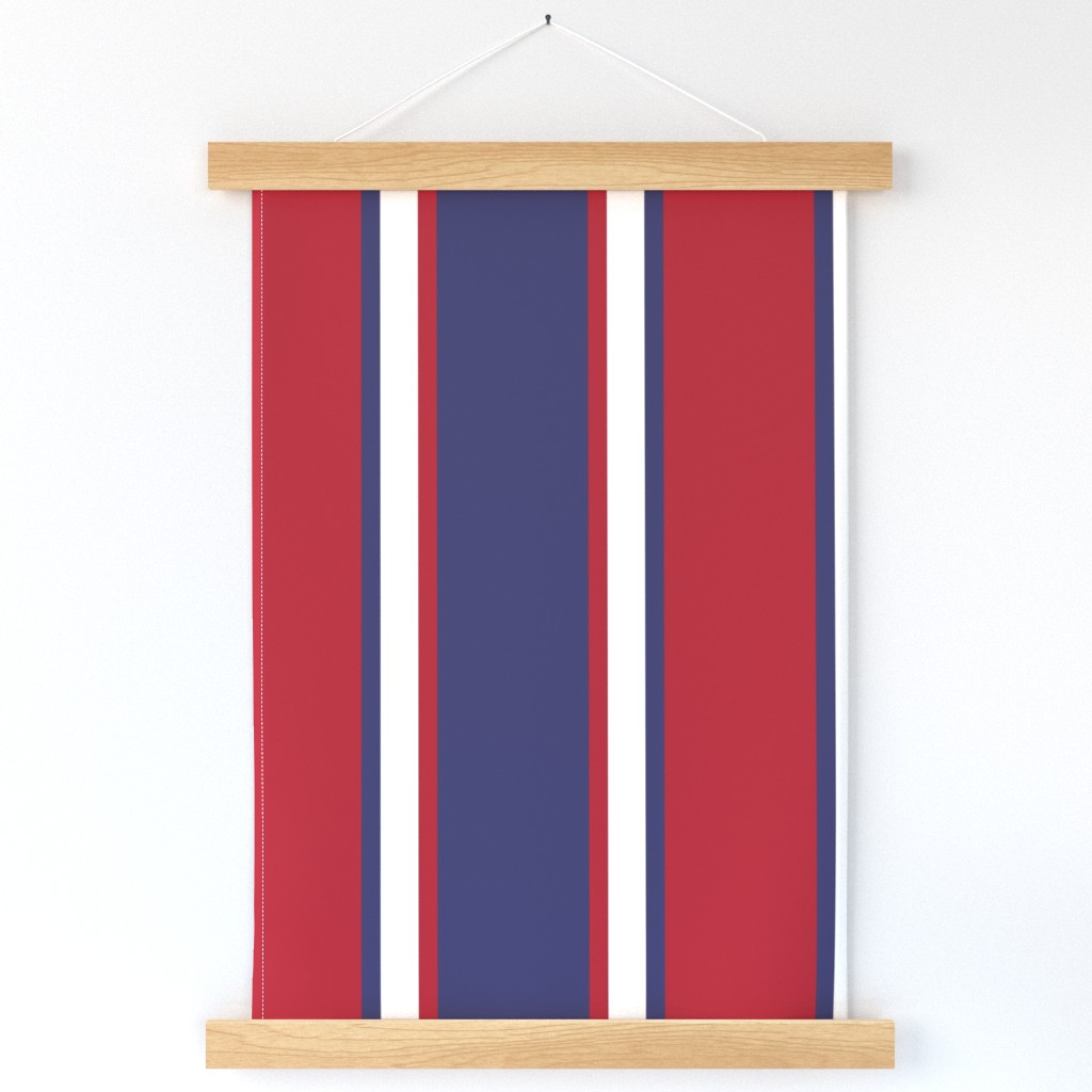 Jumbo Red, White, and Blue Vertical Thin and Thick Stripes