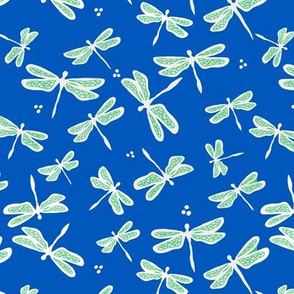 Dandy Dragonflies on cobalt