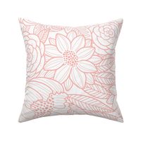 floral linework - large scale - blush