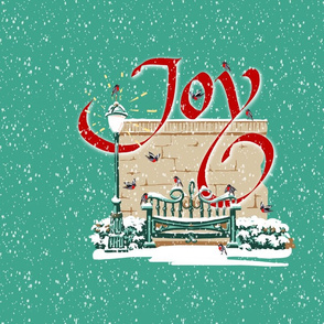 Christmas Joy Fat Quarter 16” x”16” Pillow || Cool Green