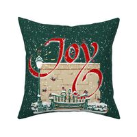 Christmas Joy Fat Quarter 16” x”16” Pillow || Green