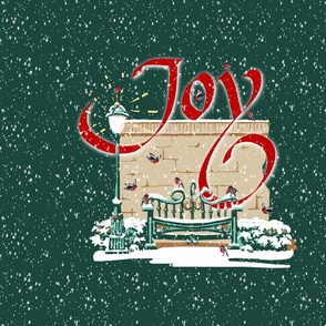 Christmas Joy Fat Quarter 16” x”16” Pillow || Green