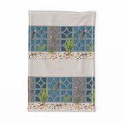 Geckos among the breeze blocks - blue panels