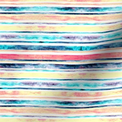 Watercolor Stripes - Pastel (Small Horizontal Version)