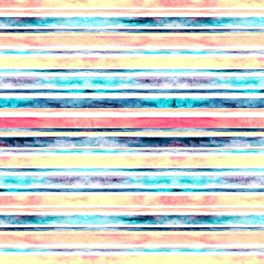 Watercolor Stripes - Pastel (Small Horizontal Version)