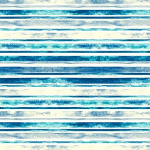 Watercolor Stripes - Blue (Small Horizontal Version)