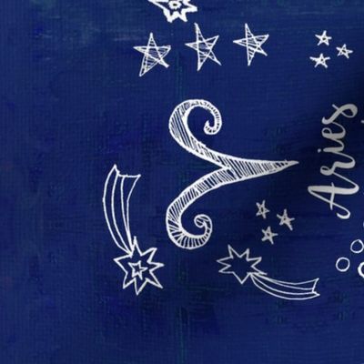 Zodiac Signs on a midnight blue sky tea towel