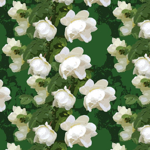 White Rose Multiple Dark Green