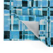 Modern Plaid - Hand Painted Check in blue