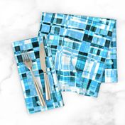 Modern Plaid - Hand Painted Check in blue