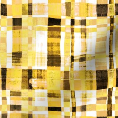 Modern Plaid - Hand Painted Check in yellow