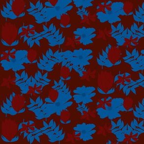 Blue and red floral darker smaller