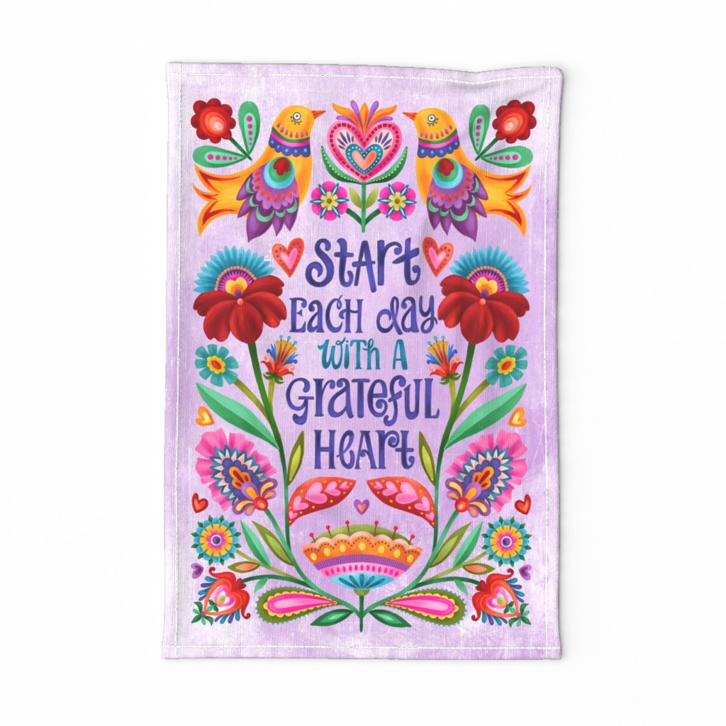 Grateful Heart tea towel