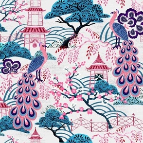 Pink Peacock Chinoiserie RS