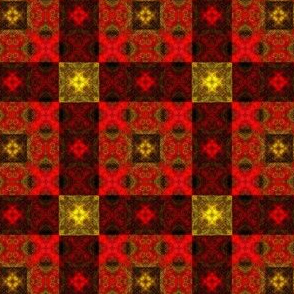 Red Hibiscus Plaid Quilt Pattern