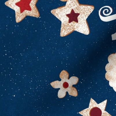 Christmas Linzer Cookie Elf Tea Towel