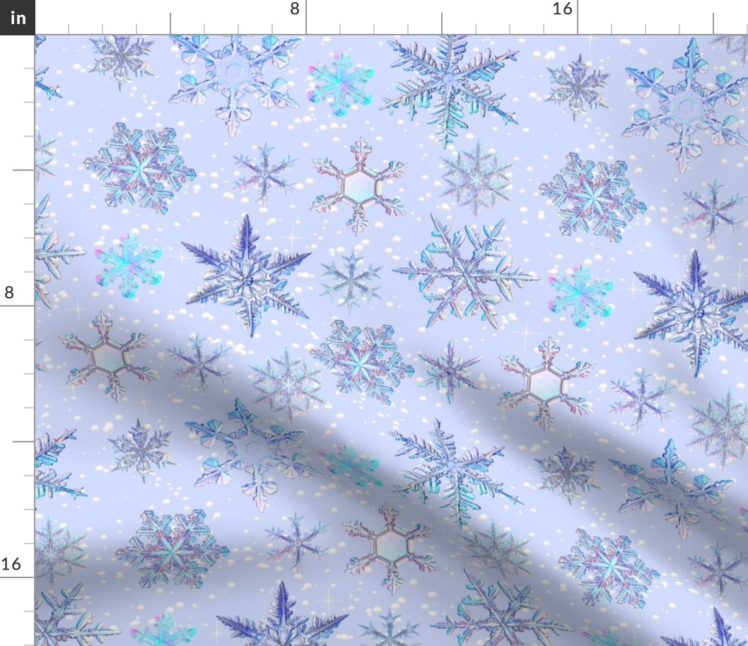 Fancy Blue Snowflakes LARGE