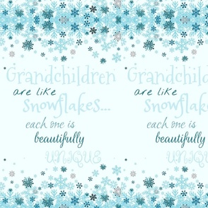 ROOSTERY SIZE - Grandchildren are like snowflakes - tea towel